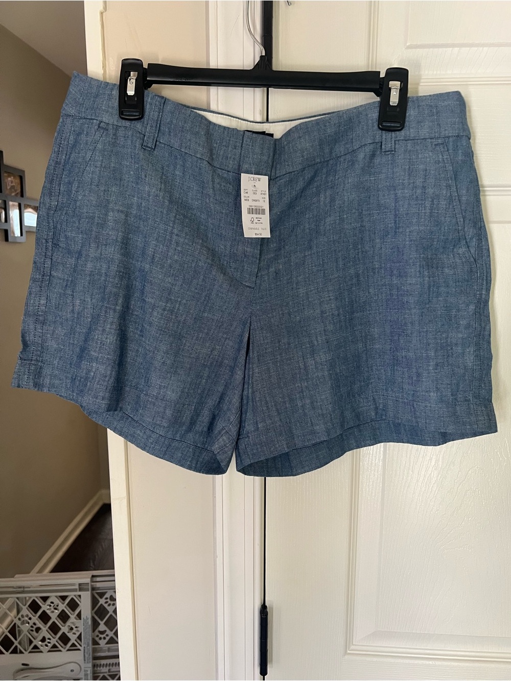 J. Crew Chambray Blue Women's Casual Dress Shorts NWT Size 12